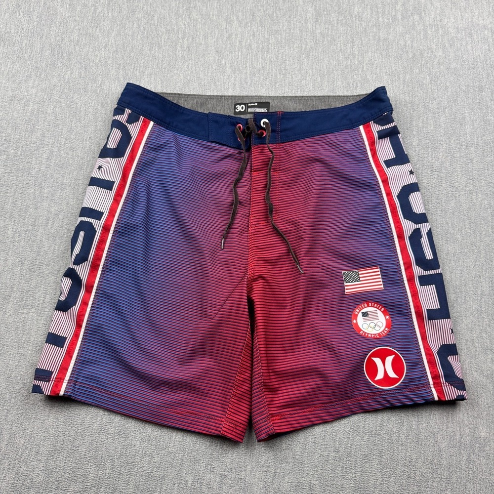 Hurley‎ Board Surf Shorts Mens 30 Red Phantom Olympic Team Usa Swim Beach Trunks